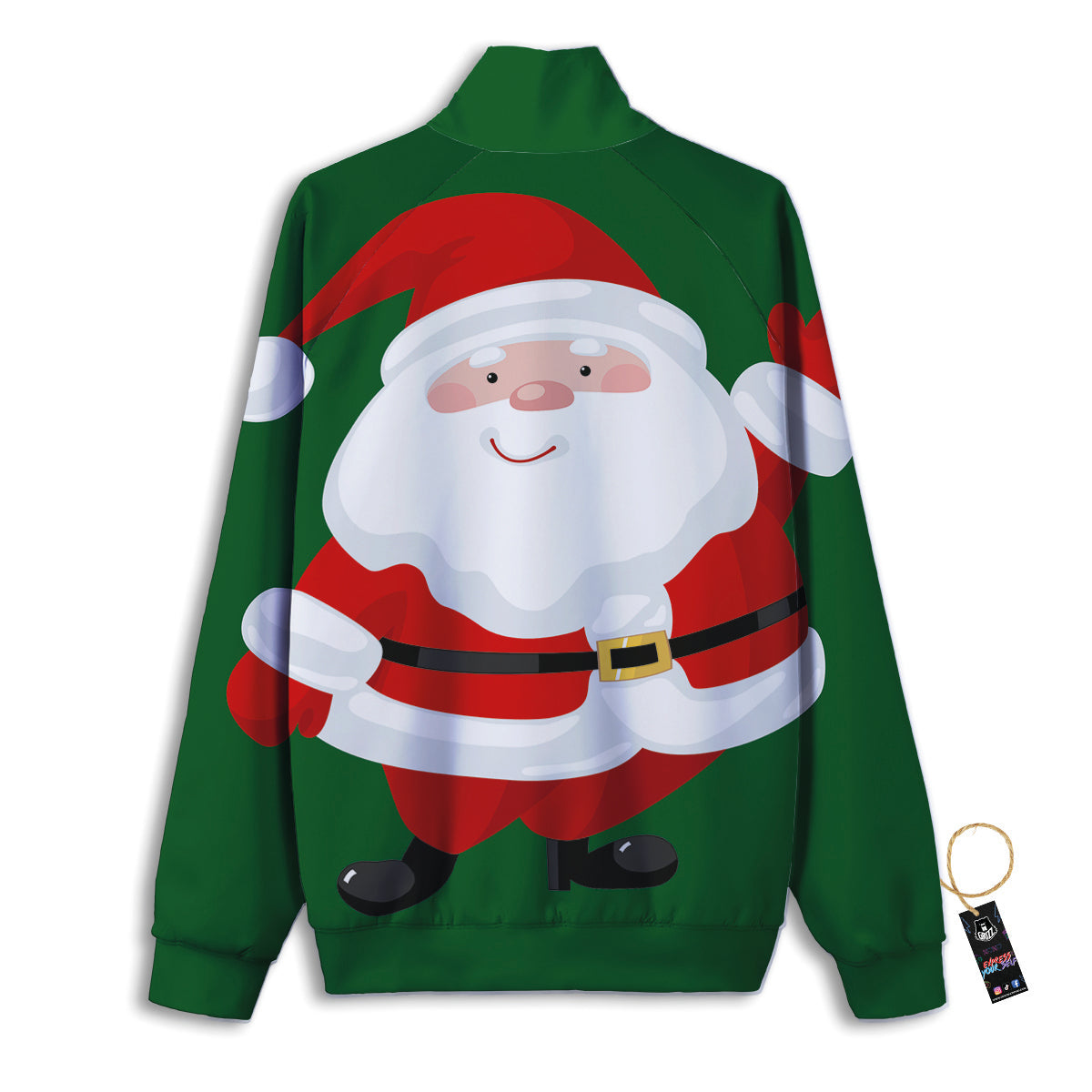 Santa Claus Cartoon Print Track Jacket-grizzshop