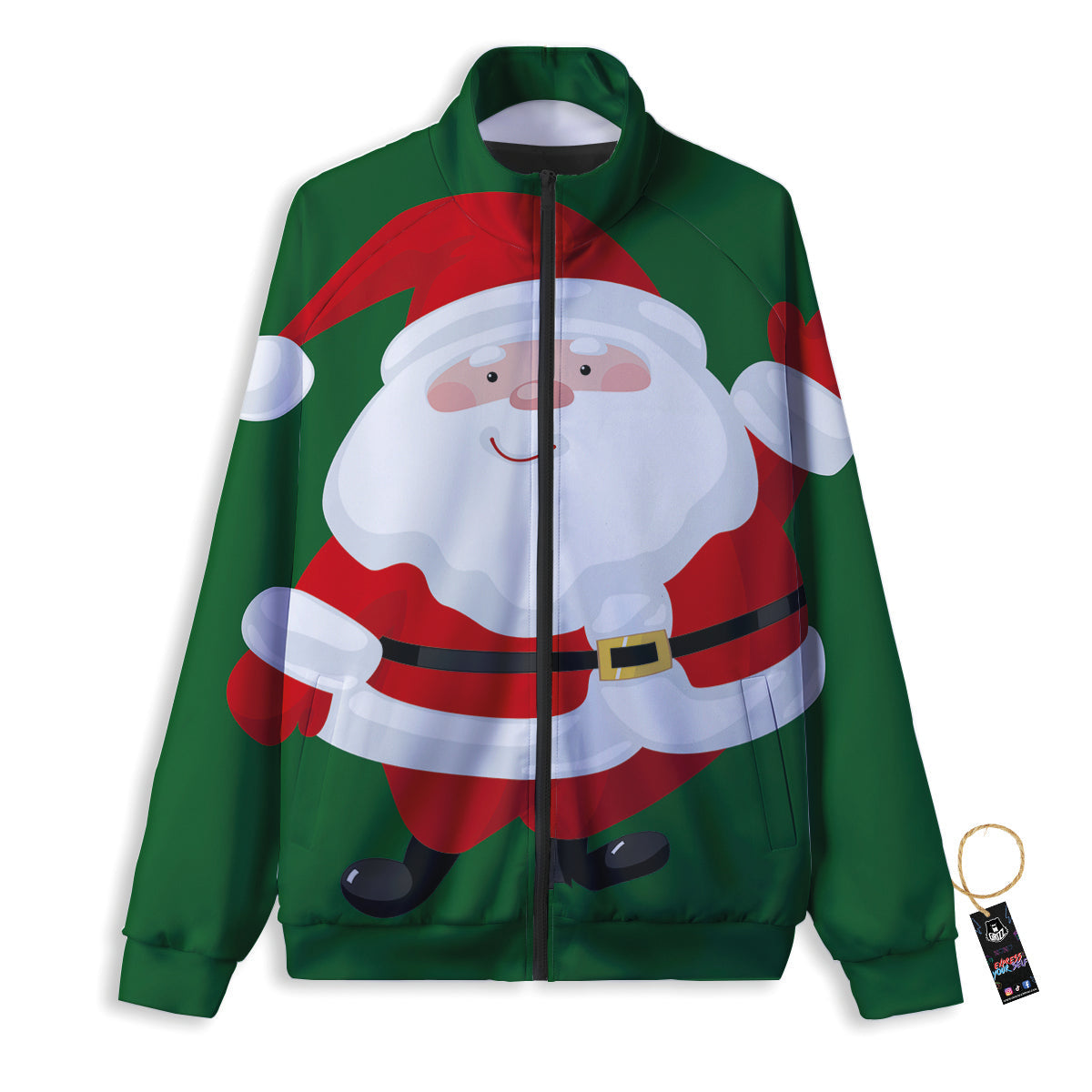 Santa Claus Cartoon Print Track Jacket-grizzshop