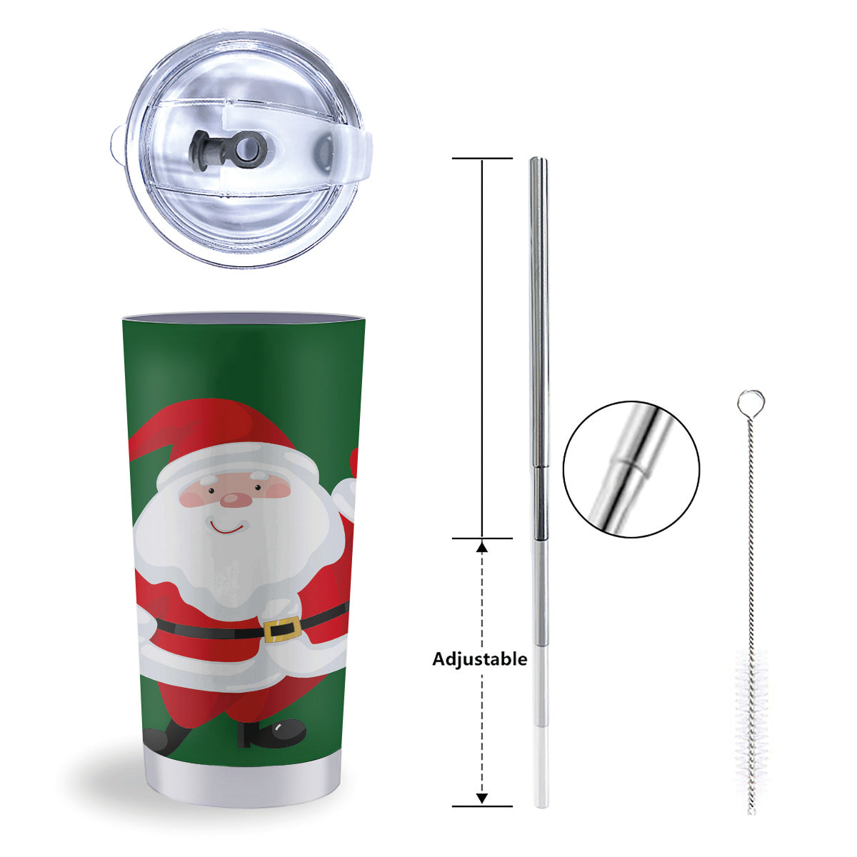 Santa Claus Cartoon Print Tumbler-grizzshop