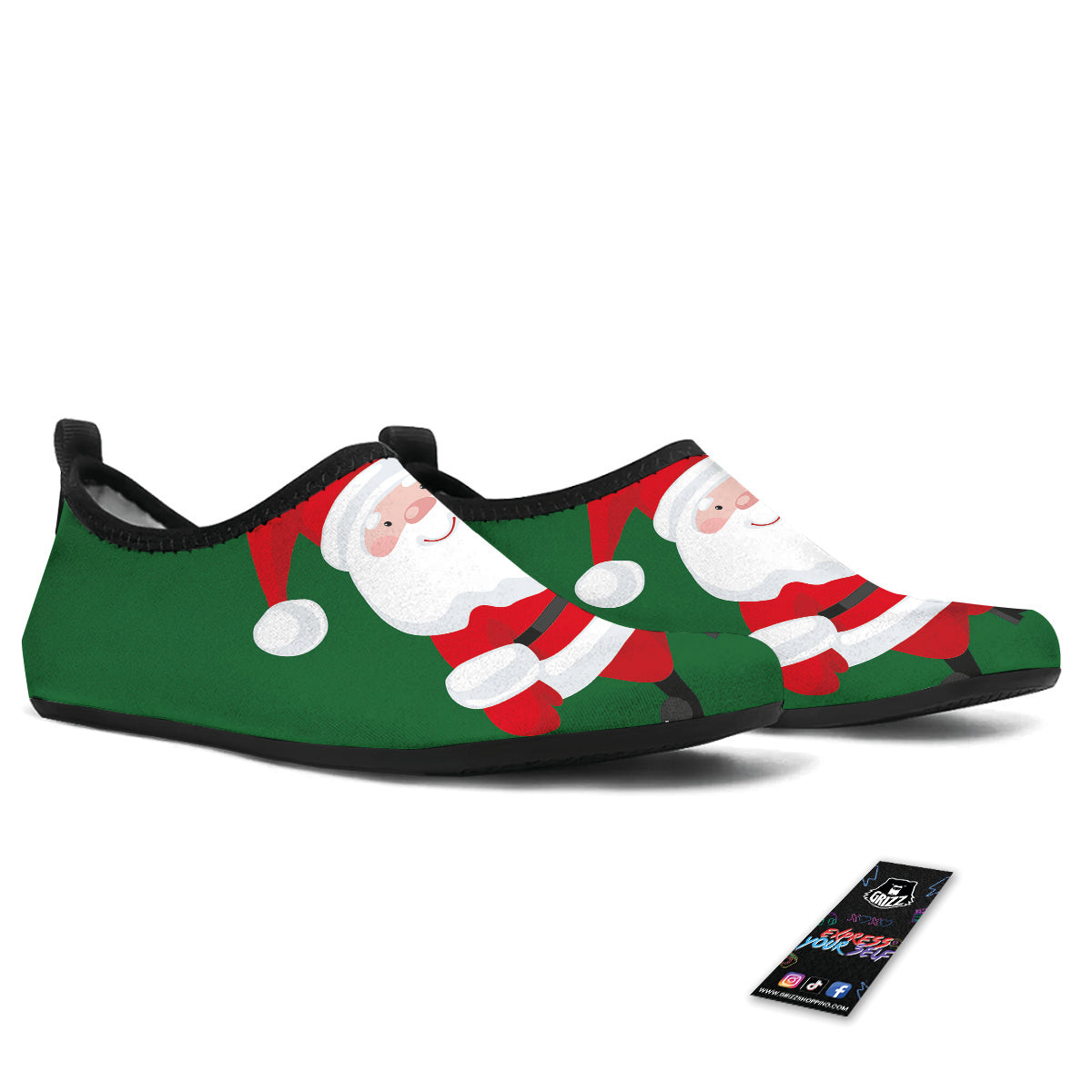 Santa Claus Cartoon Print Water Shoes-grizzshop