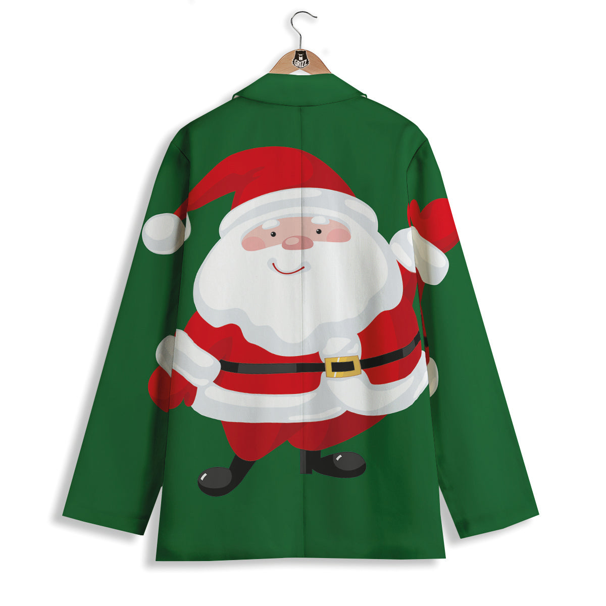 Santa Claus Cartoon Print Women's Blazer-grizzshop