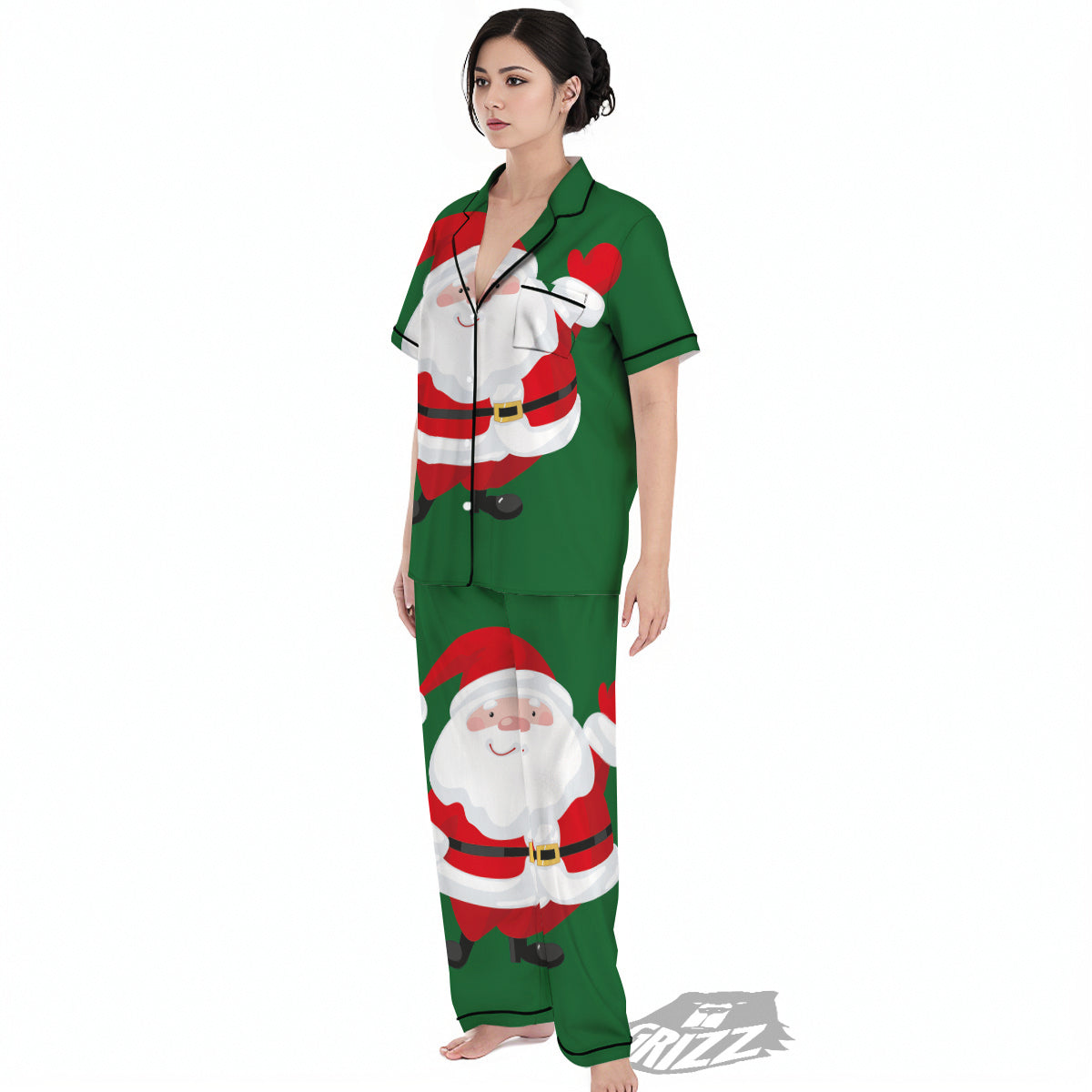 Santa Claus Cartoon Print Women's Pajamas Set-grizzshop