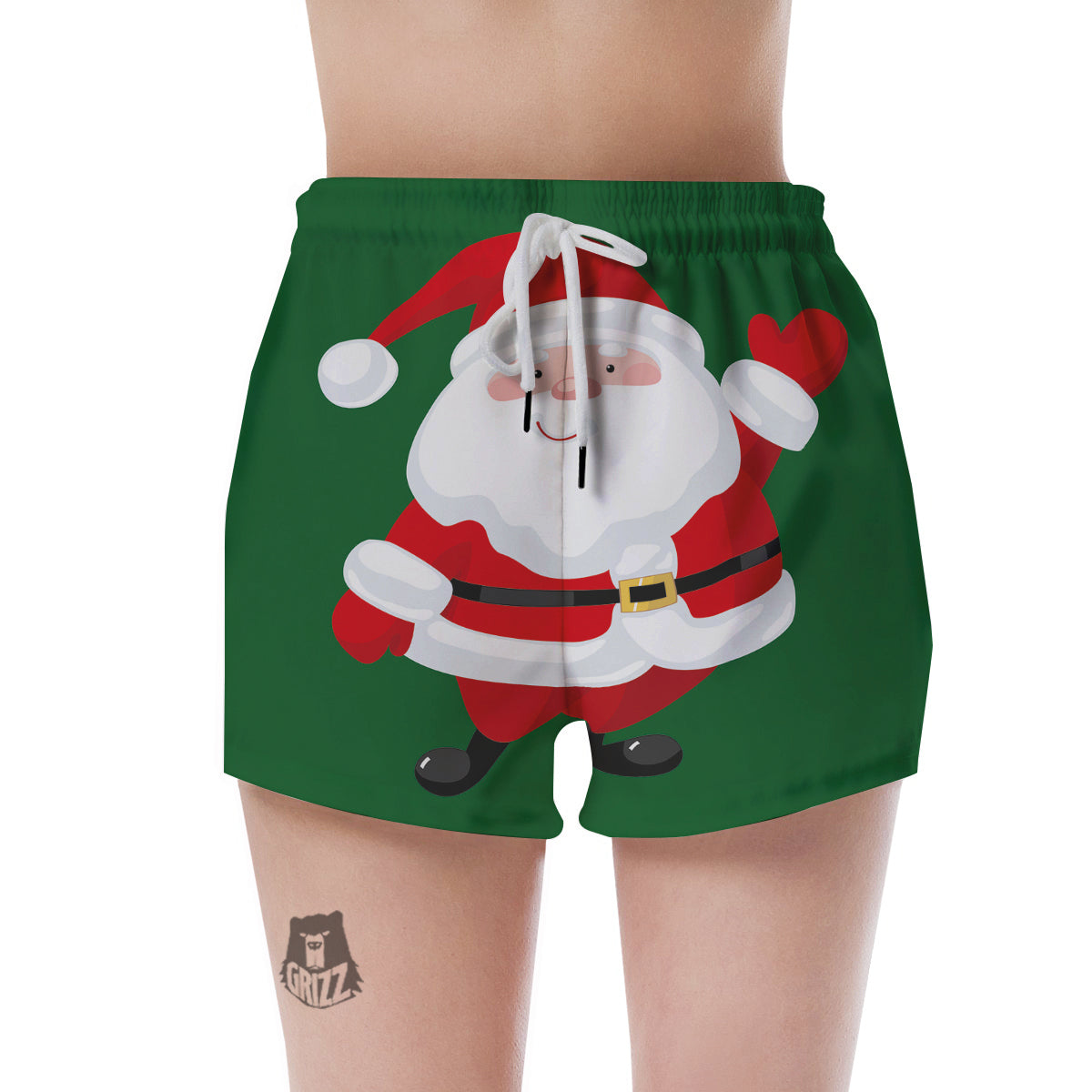 Santa Claus Cartoon Print Women's Shorts-grizzshop