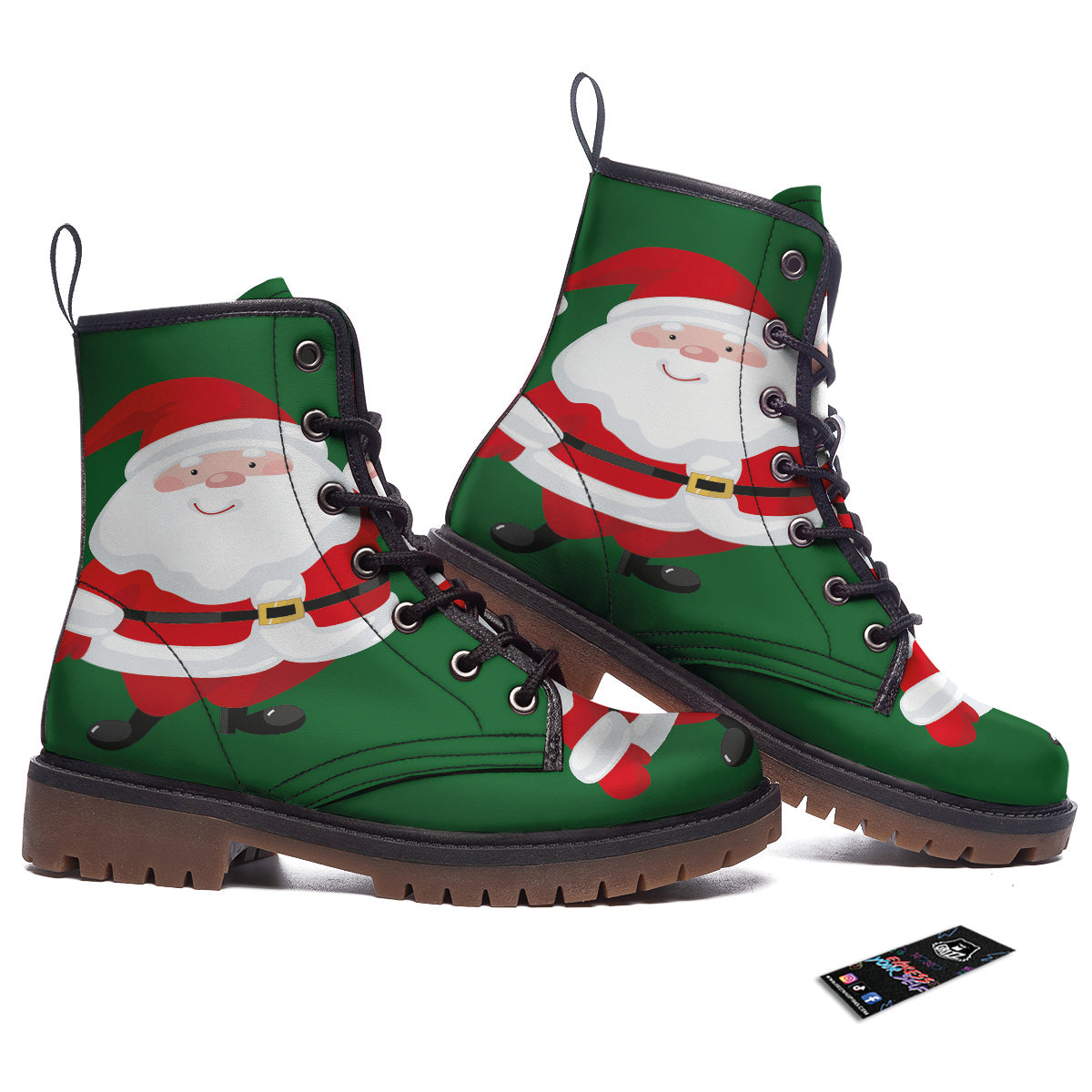 Santa Claus Cartoon Print Work Boots-grizzshop
