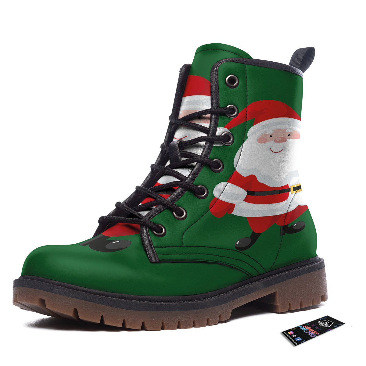 Santa Claus Cartoon Print Work Boots-grizzshop