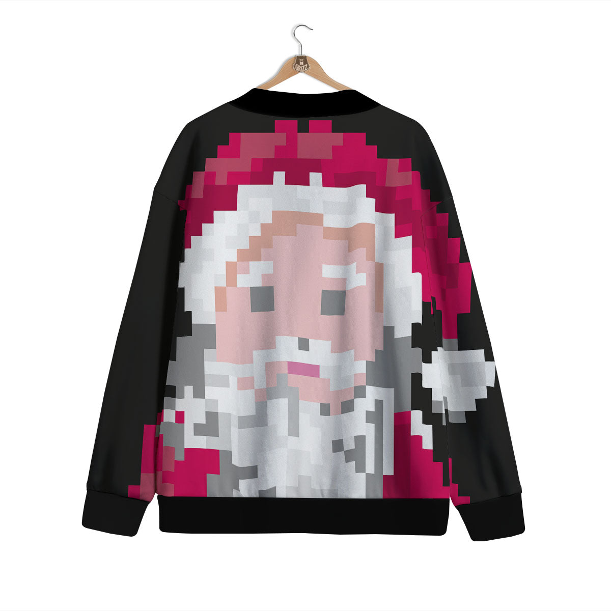 Santa Claus Christmas Pixel Print Cardigan-grizzshop
