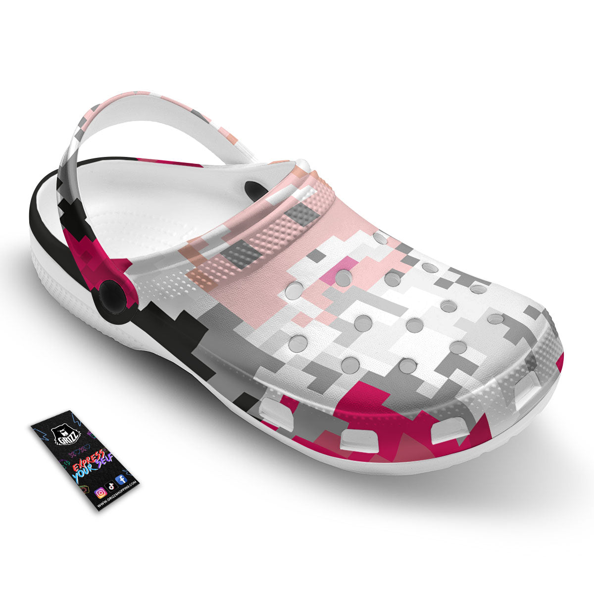 Santa Claus Christmas Pixel Print Clog-grizzshop
