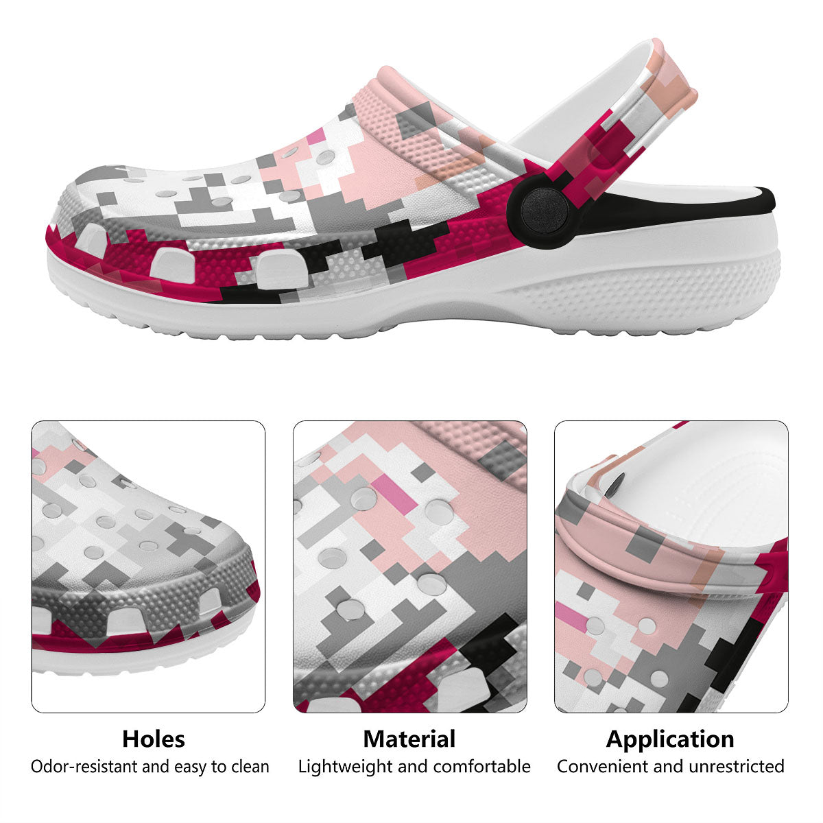Santa Claus Christmas Pixel Print Clog-grizzshop