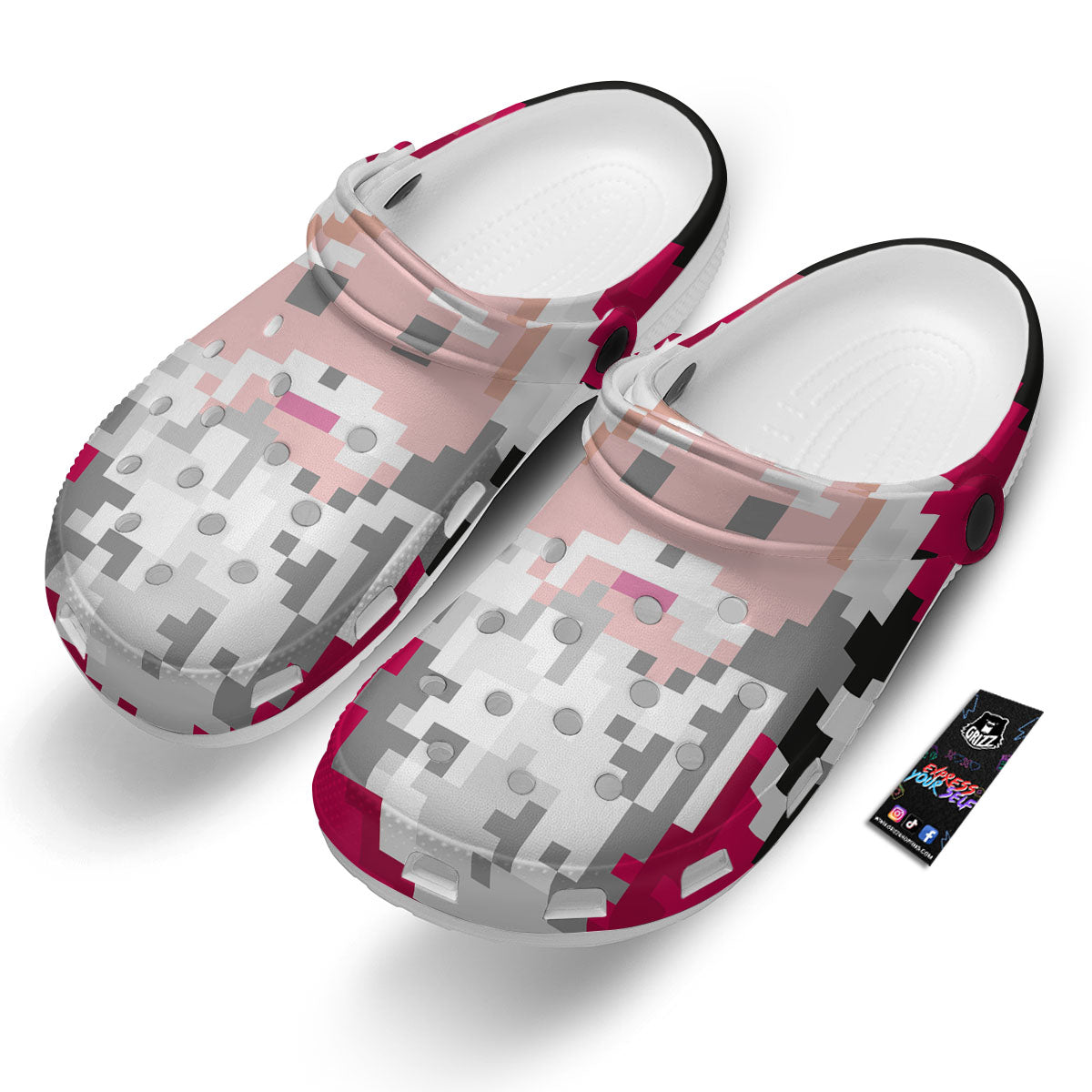 Santa Claus Christmas Pixel Print Clog-grizzshop