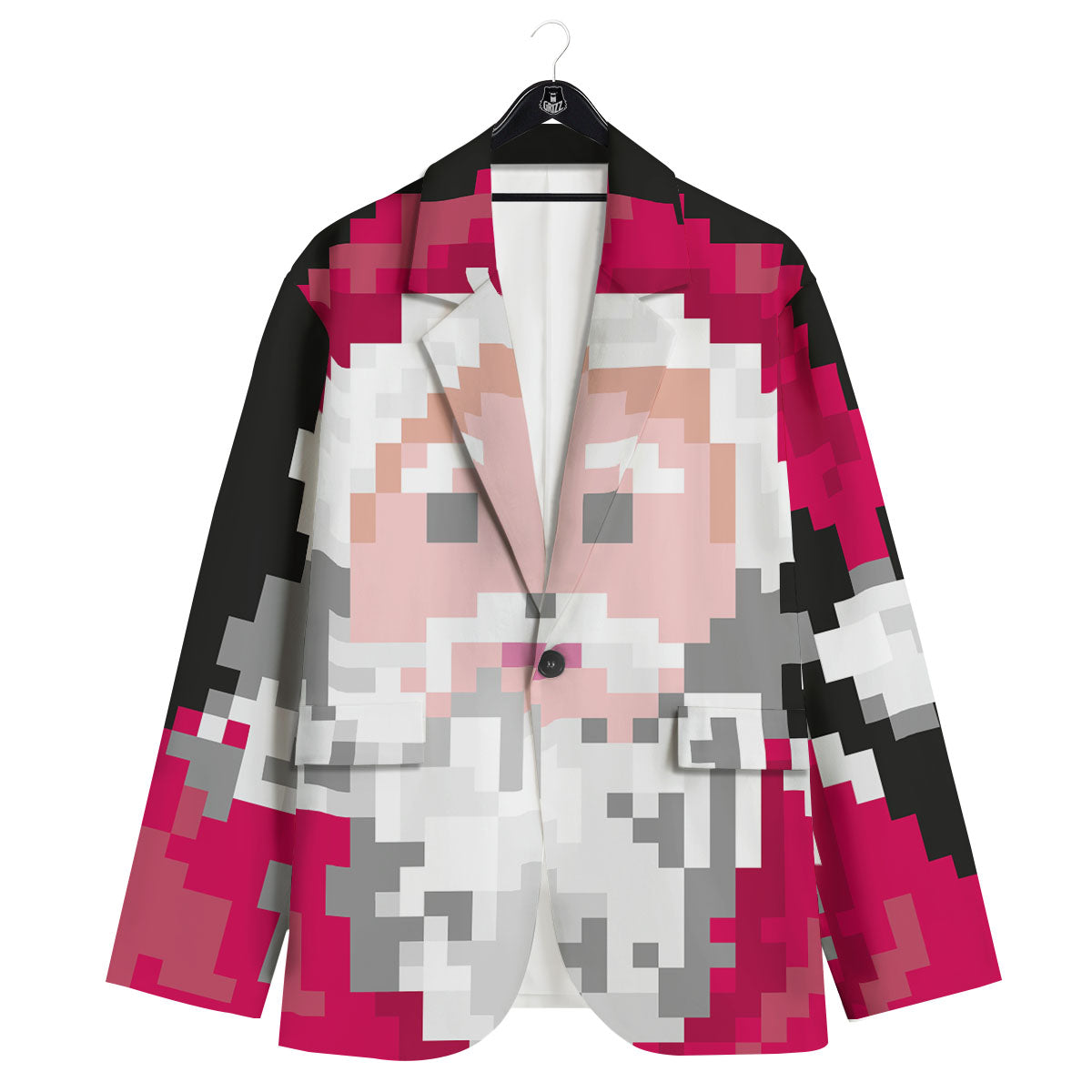 Santa Claus Christmas Pixel Print Men's Sport Coat-grizzshop