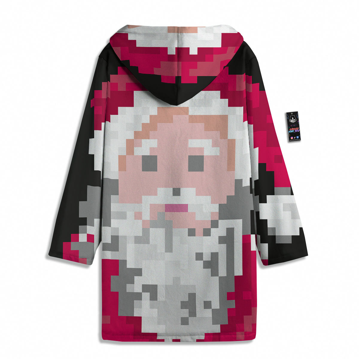 Santa Claus Christmas Pixel Print Men's Windbreaker Jacket-grizzshop