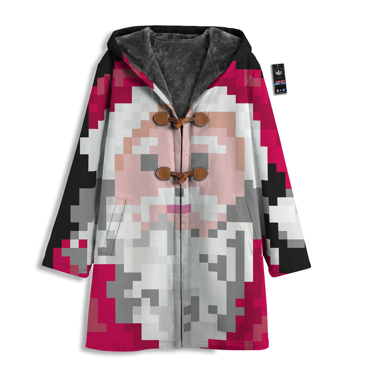 Santa Claus Christmas Pixel Print Men's Windbreaker Jacket-grizzshop