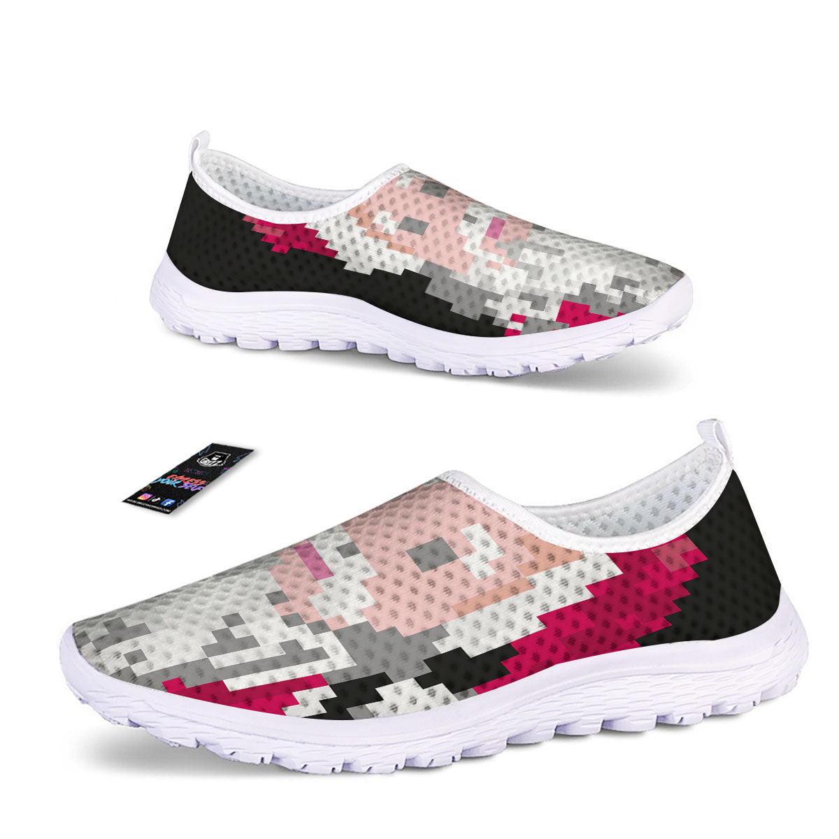 Santa Claus Christmas Pixel Print Nurse Shoes-grizzshop