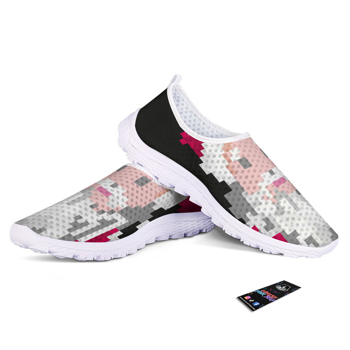 Santa Claus Christmas Pixel Print Nurse Shoes-grizzshop