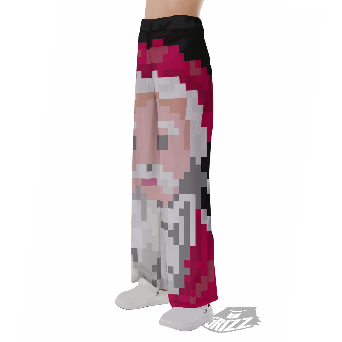 Santa Claus Christmas Pixel Print Pajama Pants-grizzshop