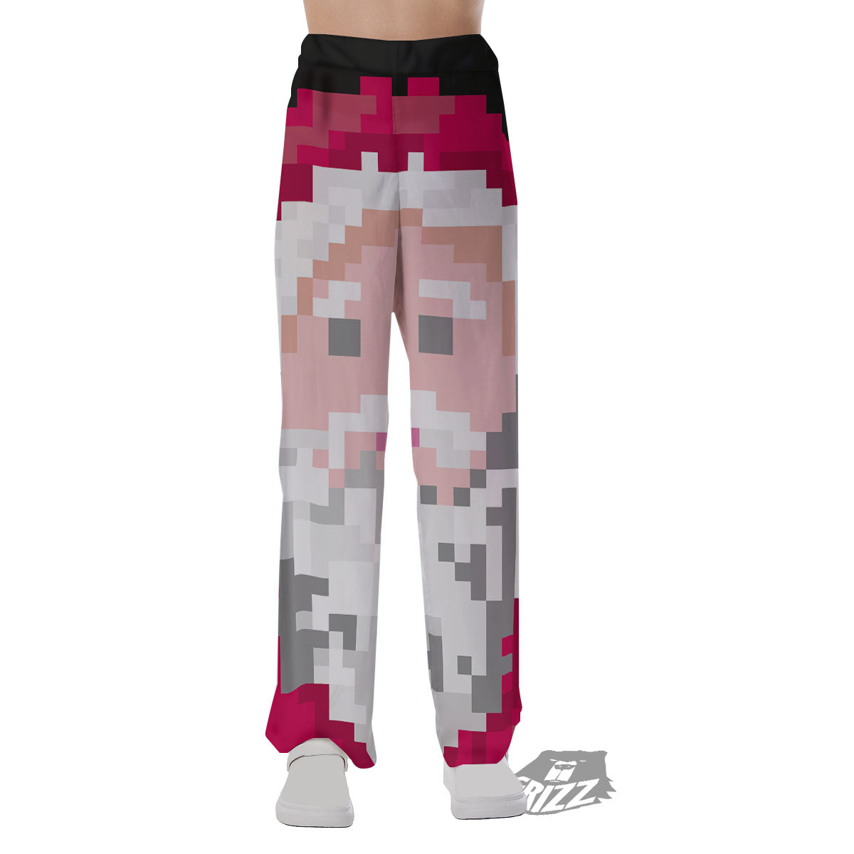 Santa Claus Christmas Pixel Print Pajama Pants-grizzshop