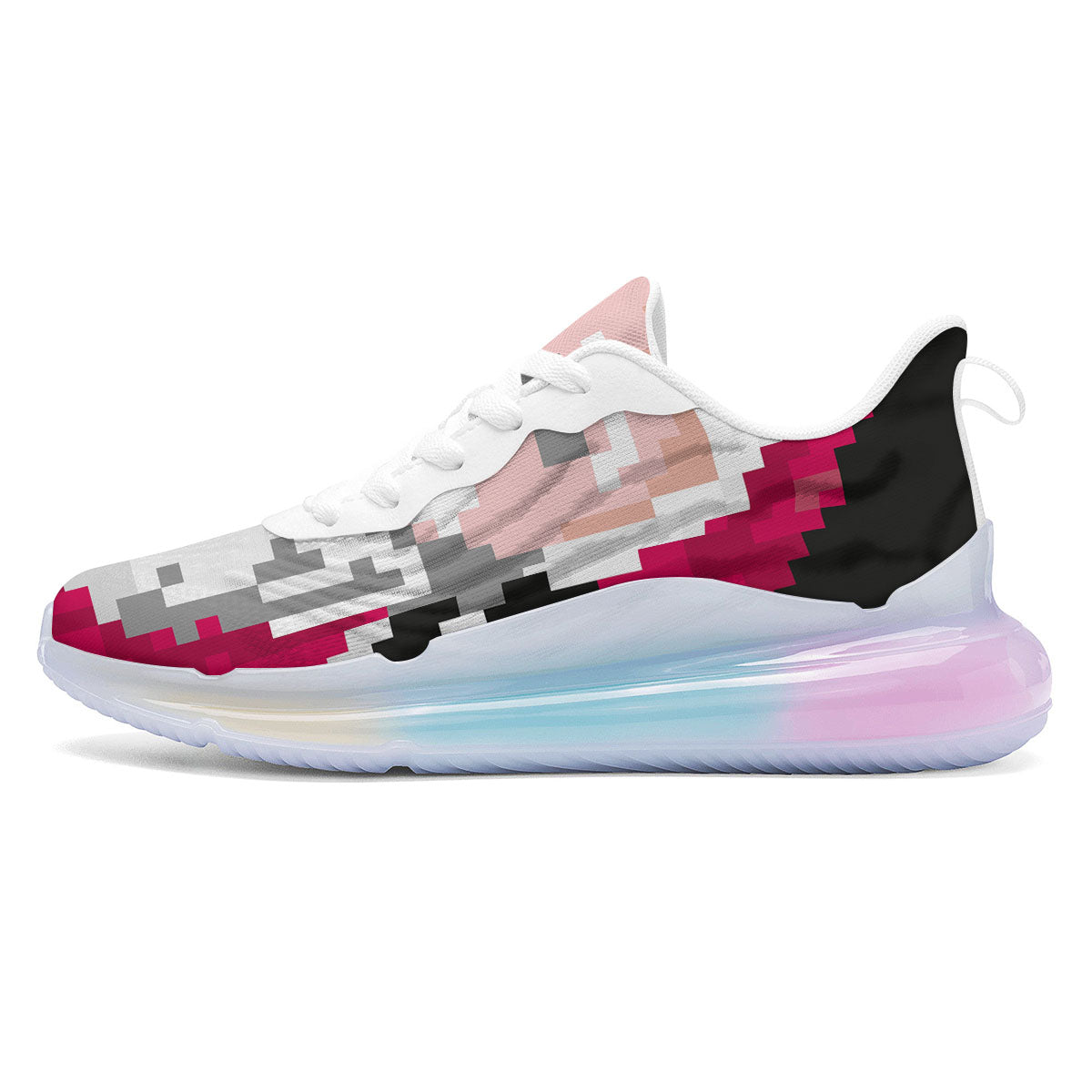 Santa Claus Christmas Pixel Print Running Sneakers-grizzshop