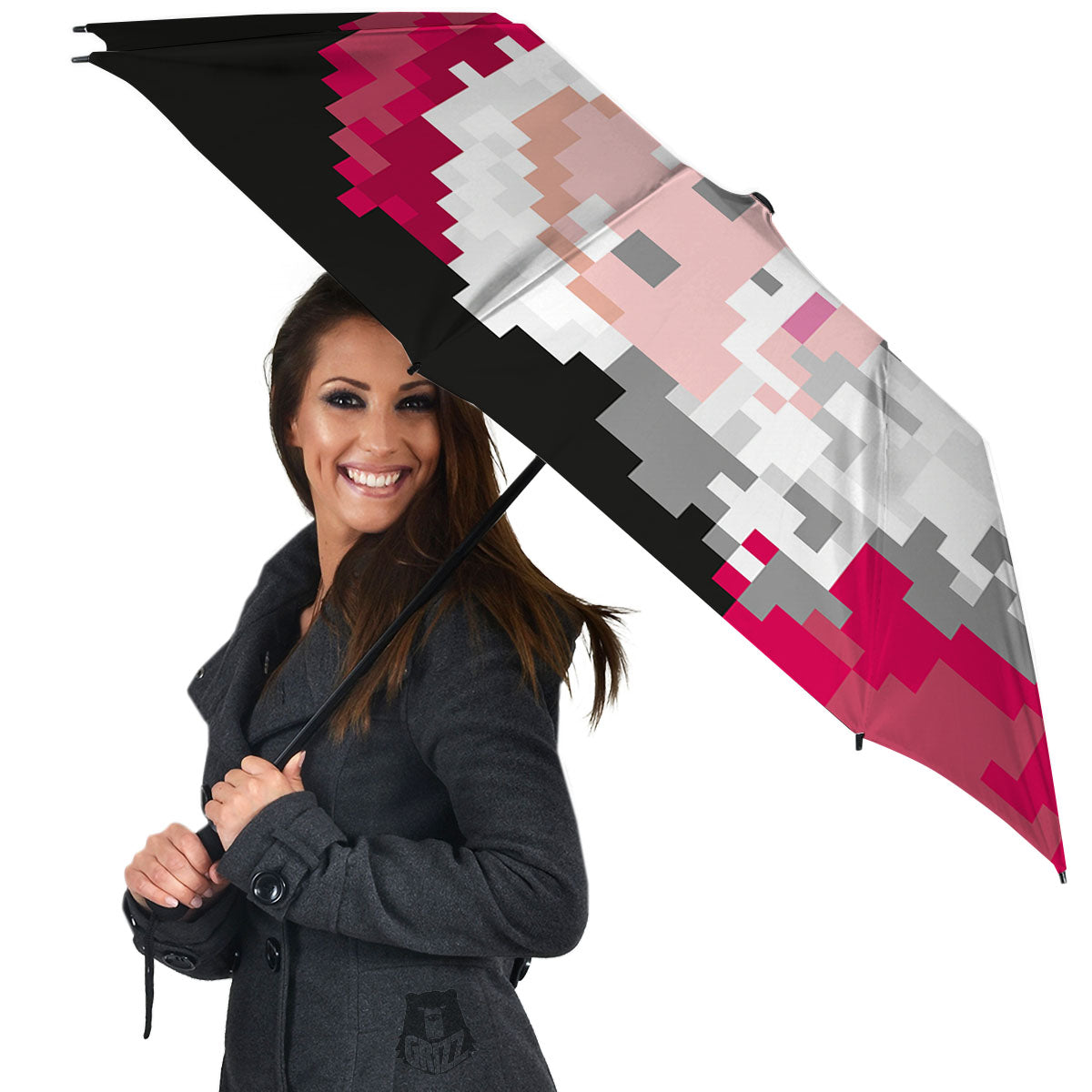 Santa Claus Christmas Pixel Print Umbrella-grizzshop