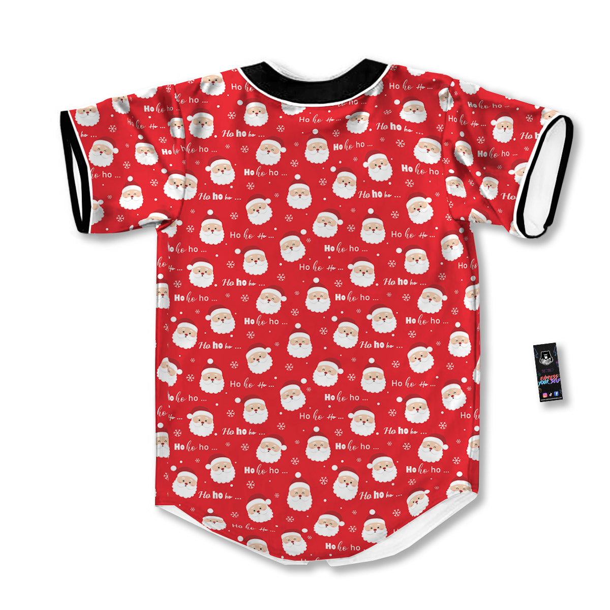 Santa Claus Christmas Print Pattern Baseball Jersey-grizzshop