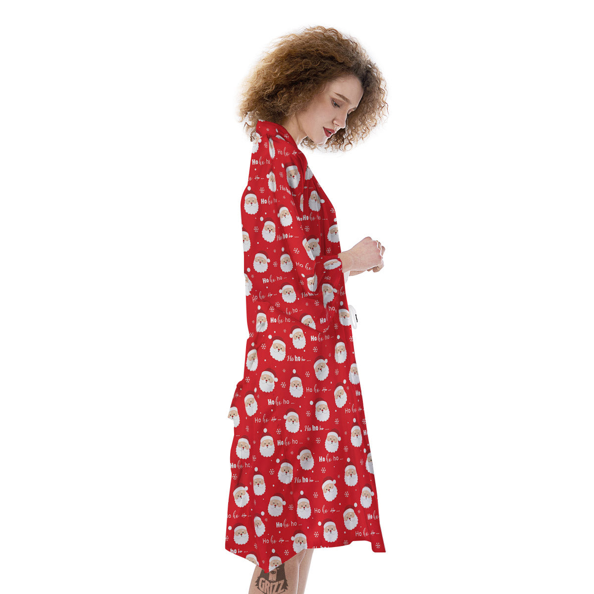 Santa Claus Christmas Print Pattern Kimono-grizzshop