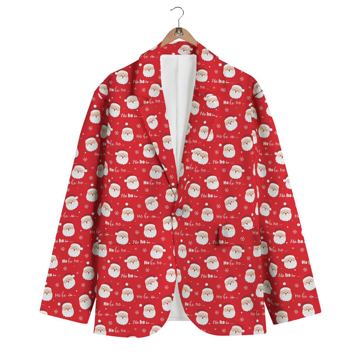 Santa Claus Christmas Print Pattern Men's Blazer-grizzshop