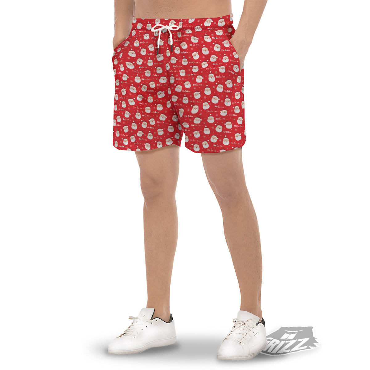 Santa Claus Christmas Print Pattern Men's Gym Shorts-grizzshop