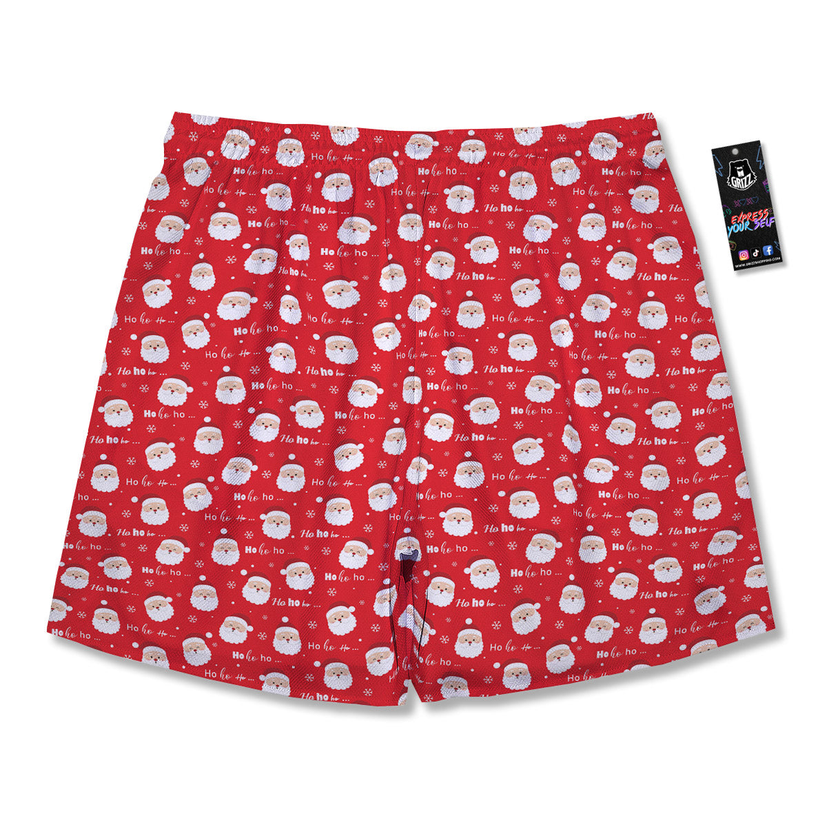 Santa Claus Christmas Print Pattern Men's Running Shorts-grizzshop