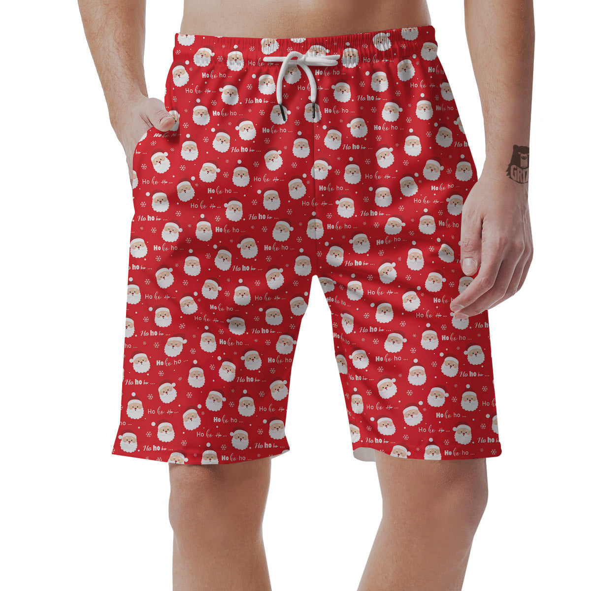 Santa Claus Christmas Print Pattern Men's Shorts-grizzshop