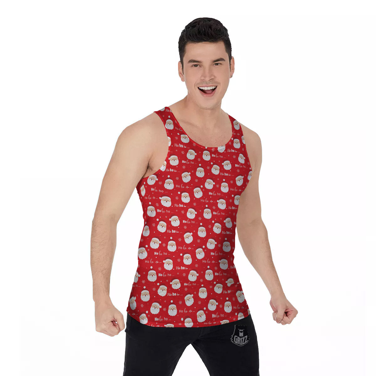 Santa Claus Christmas Print Pattern Men's Tank Top-grizzshop