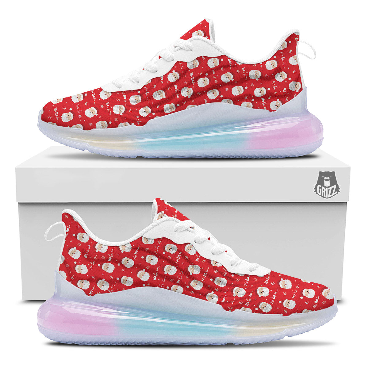 Santa Claus Christmas Print Pattern Running Sneakers-grizzshop