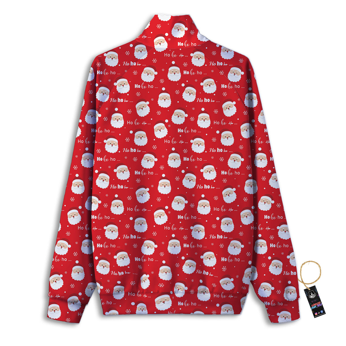 Santa Claus Christmas Print Pattern Track Jacket-grizzshop