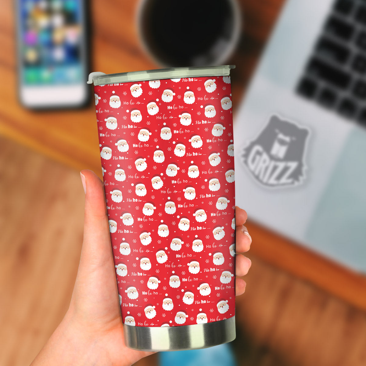 Santa Claus Christmas Print Pattern Tumbler-grizzshop