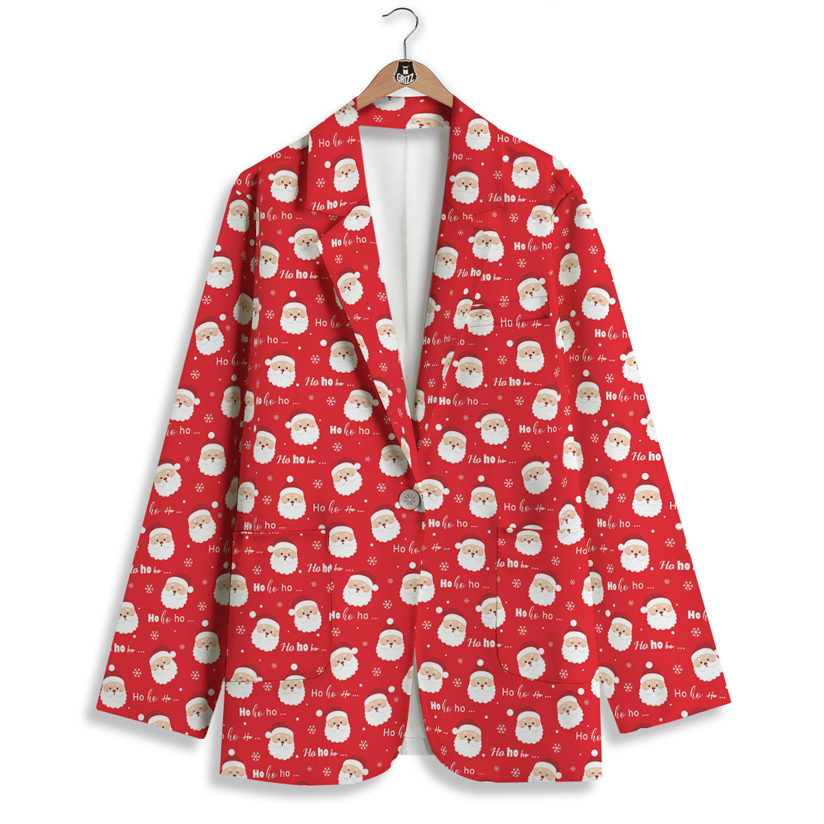 Santa Claus Christmas Print Pattern Women's Blazer-grizzshop