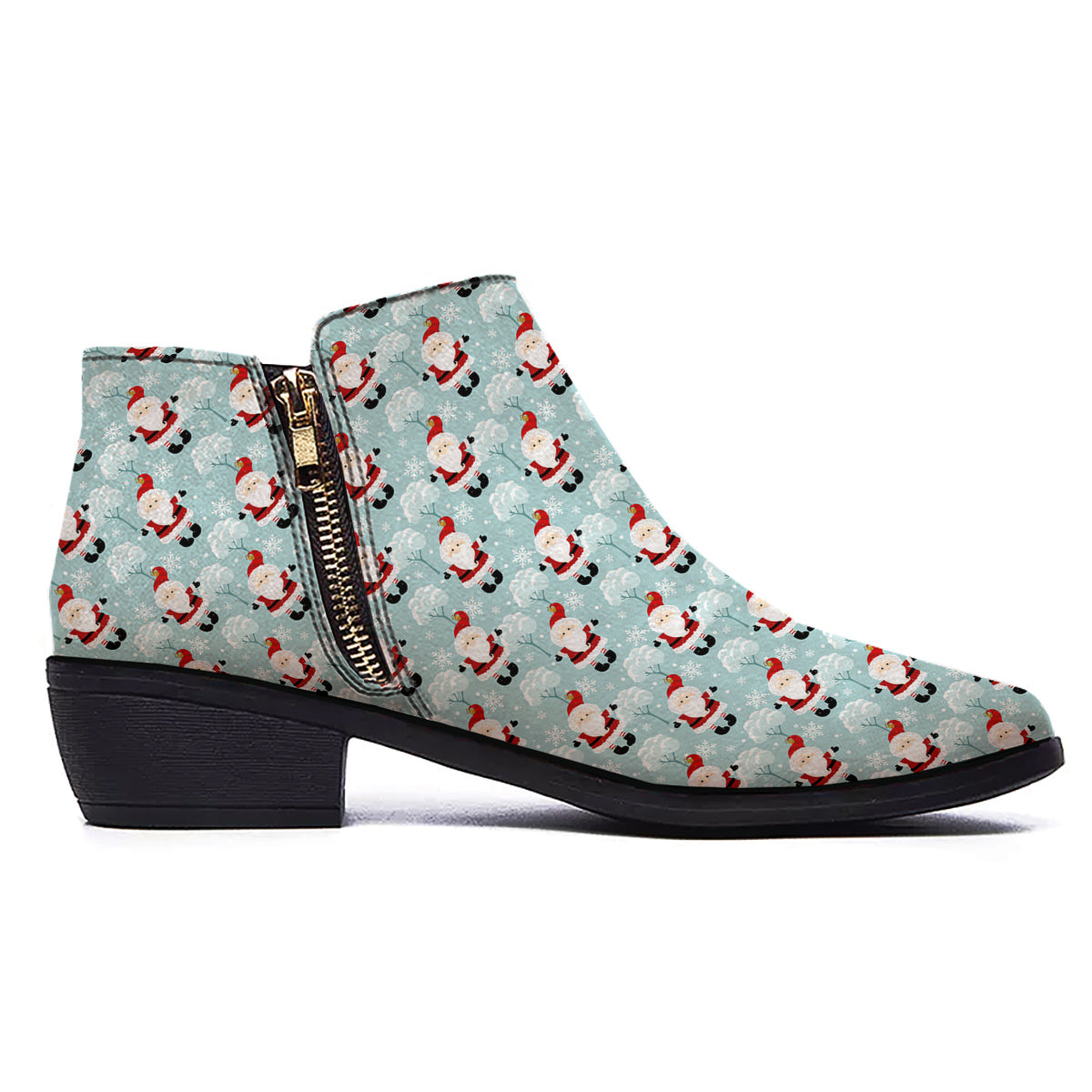 Santa Claus Cute Print Pattern Ankle Boots-grizzshop
