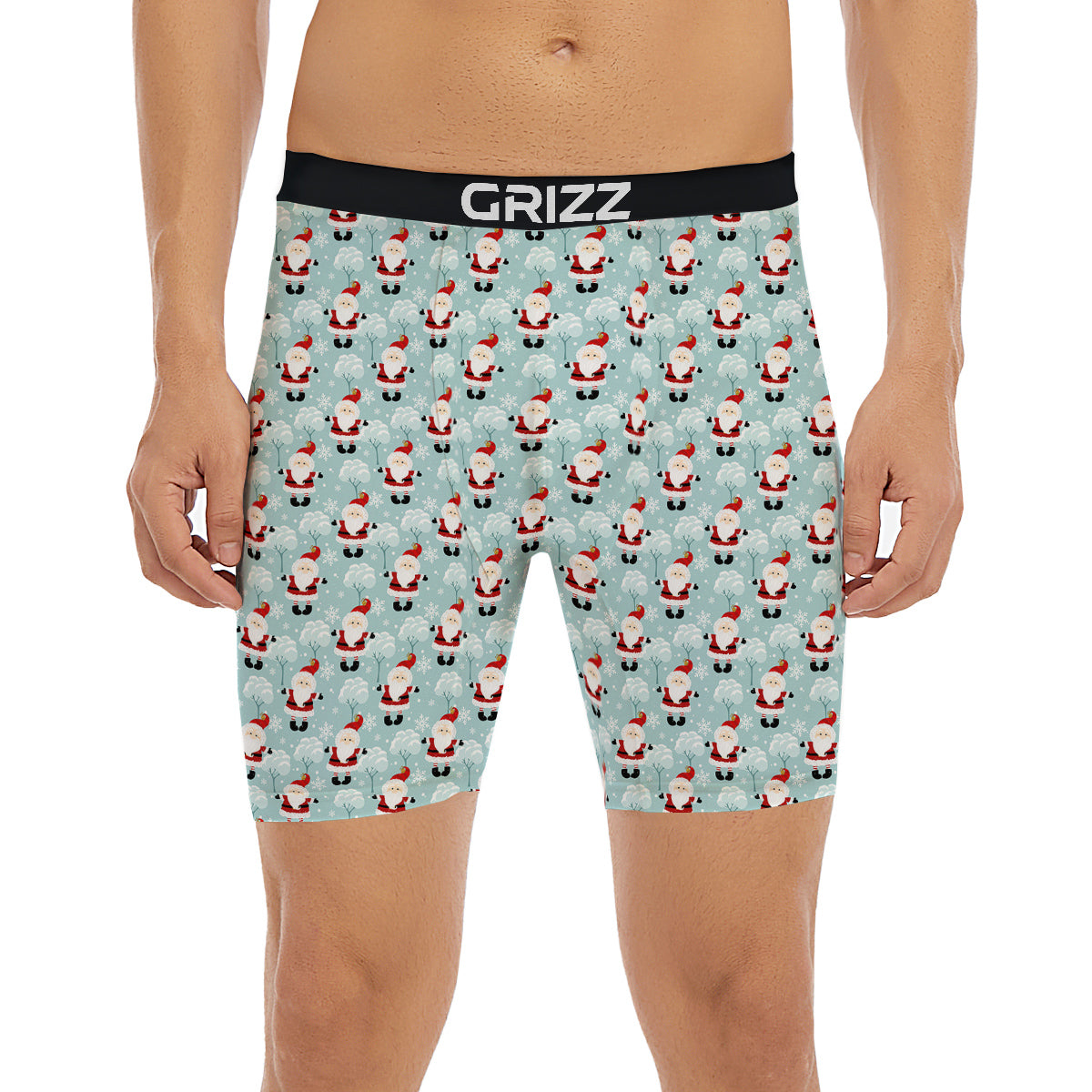 Santa Claus Cute Print Pattern Boxer Briefs-grizzshop