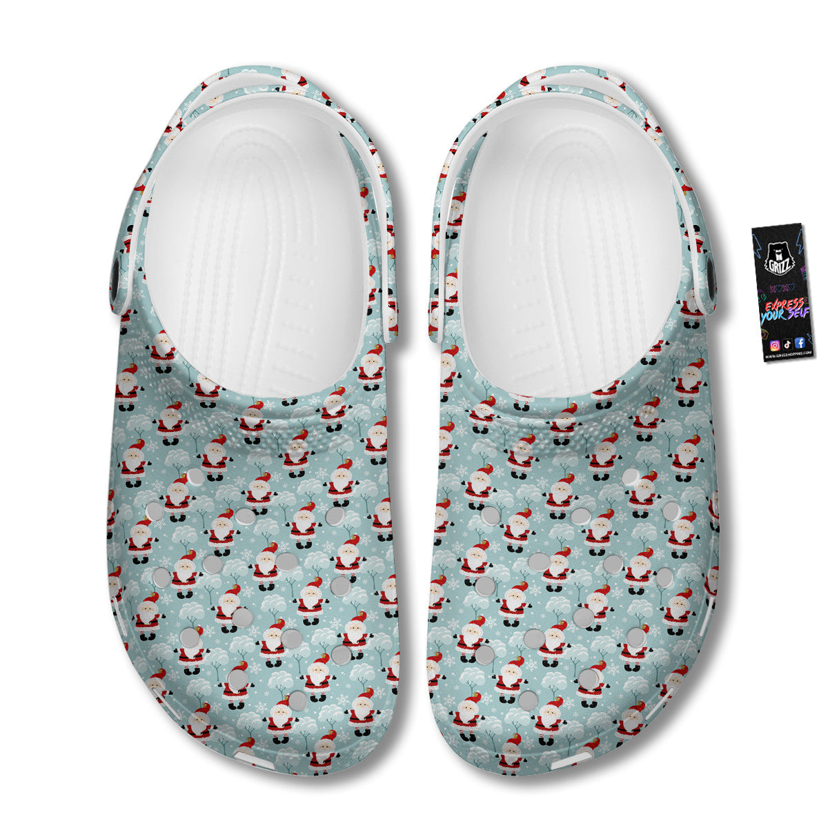 Santa Claus Cute Print Pattern Clog-grizzshop