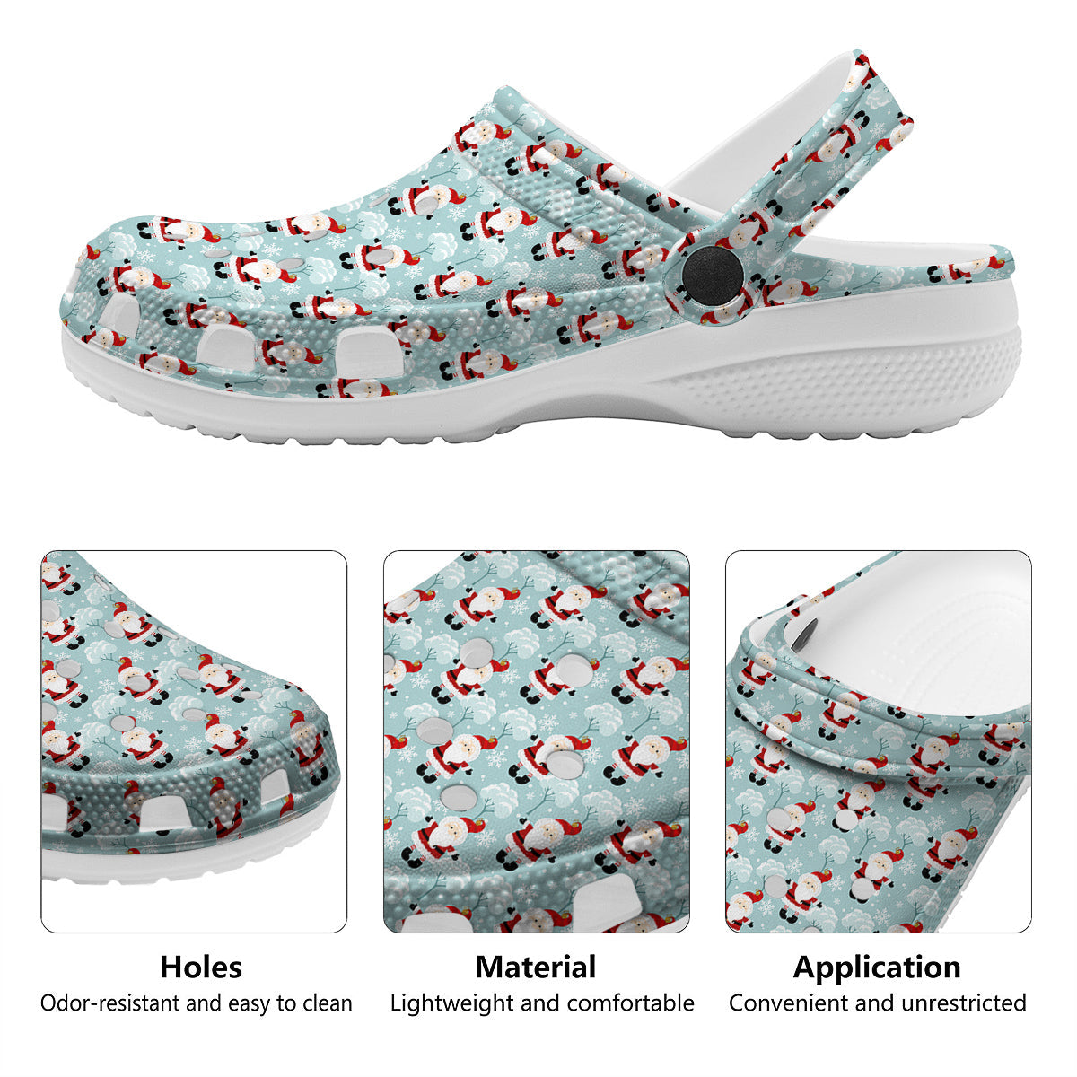 Santa Claus Cute Print Pattern Clog-grizzshop