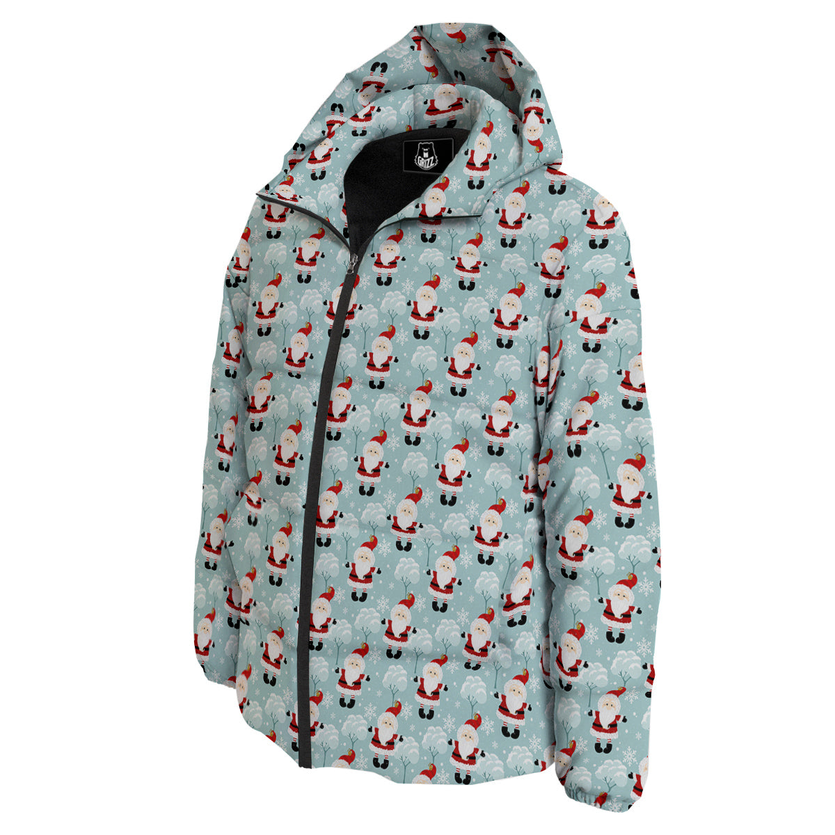 Santa Claus Cute Print Pattern Down Jacket-grizzshop