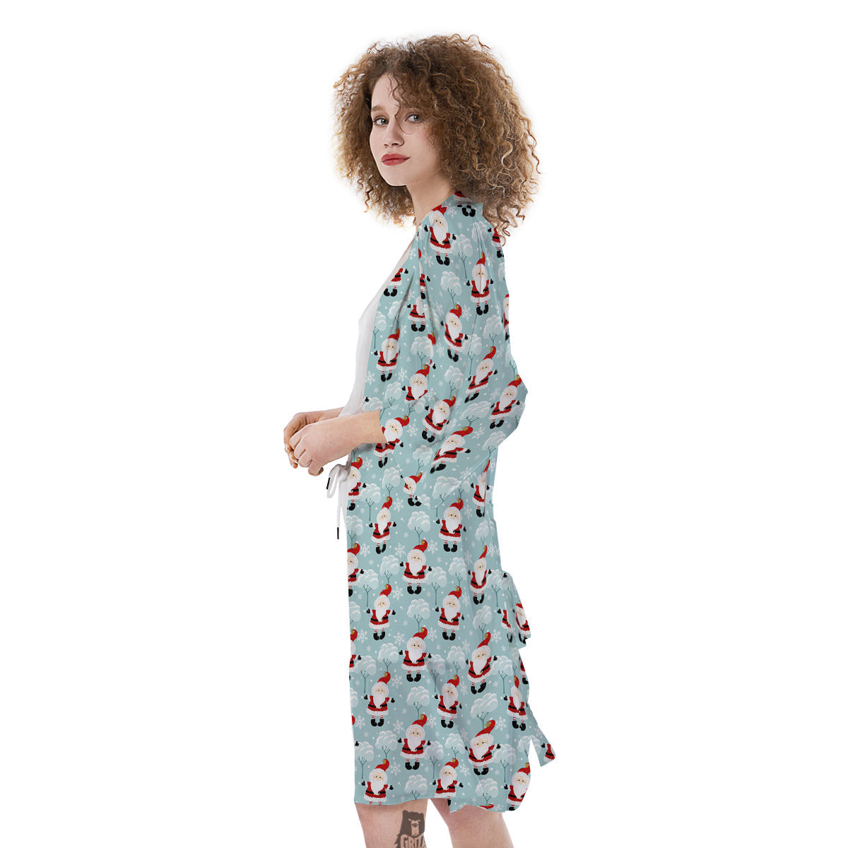 Santa Claus Cute Print Pattern Kimono-grizzshop