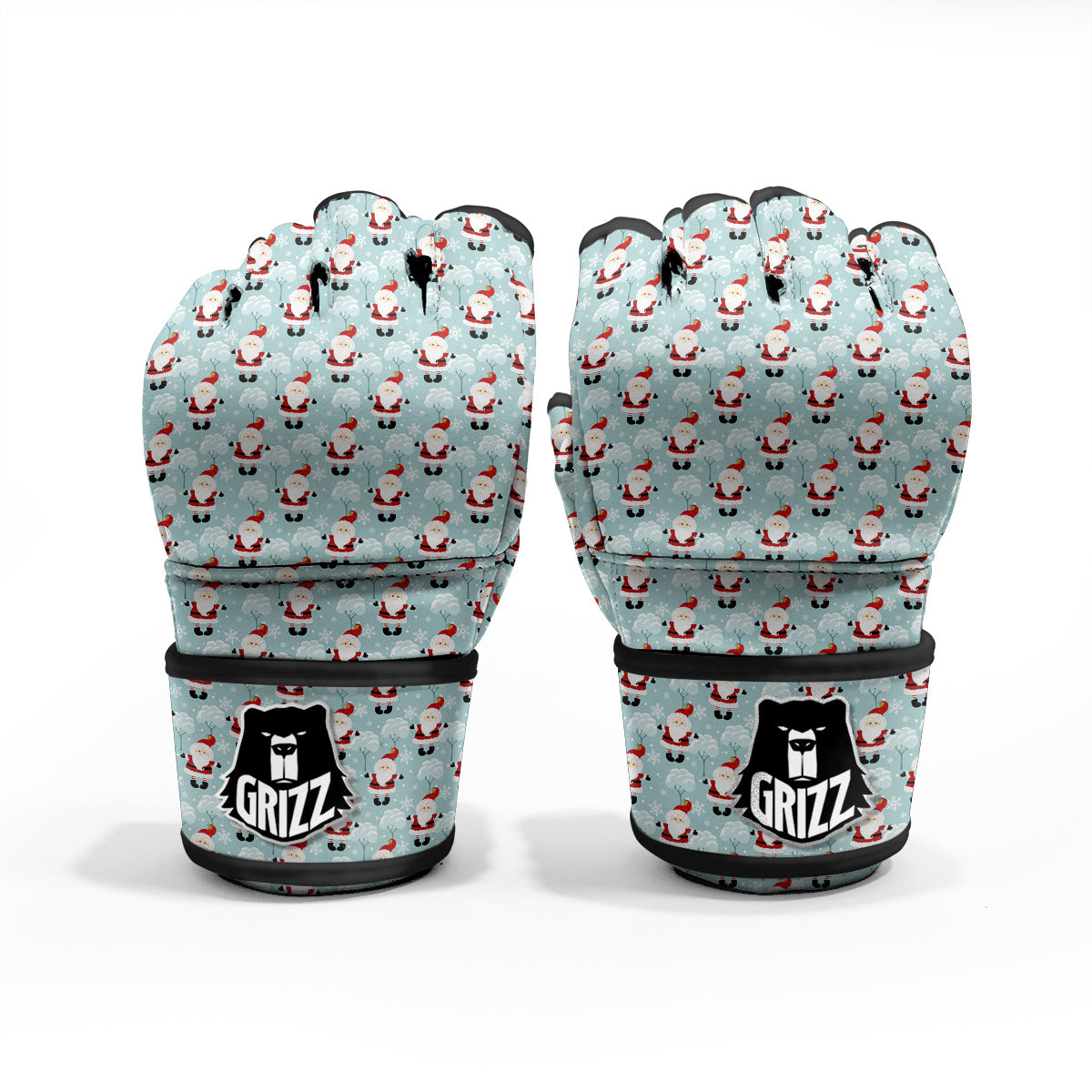 Santa Claus Cute Print Pattern MMA Gloves-grizzshop