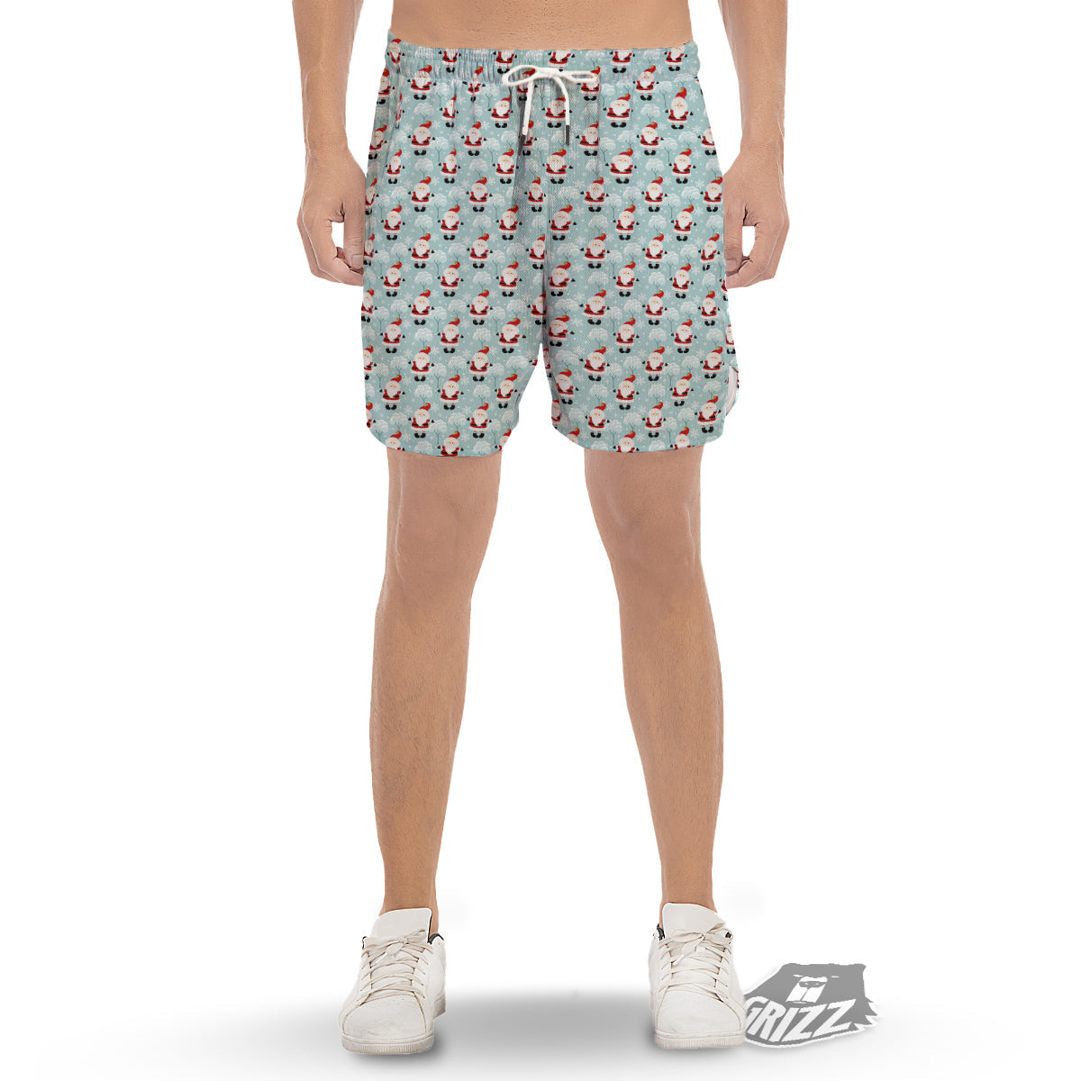 Santa Claus Cute Print Pattern Men's Gym Shorts-grizzshop