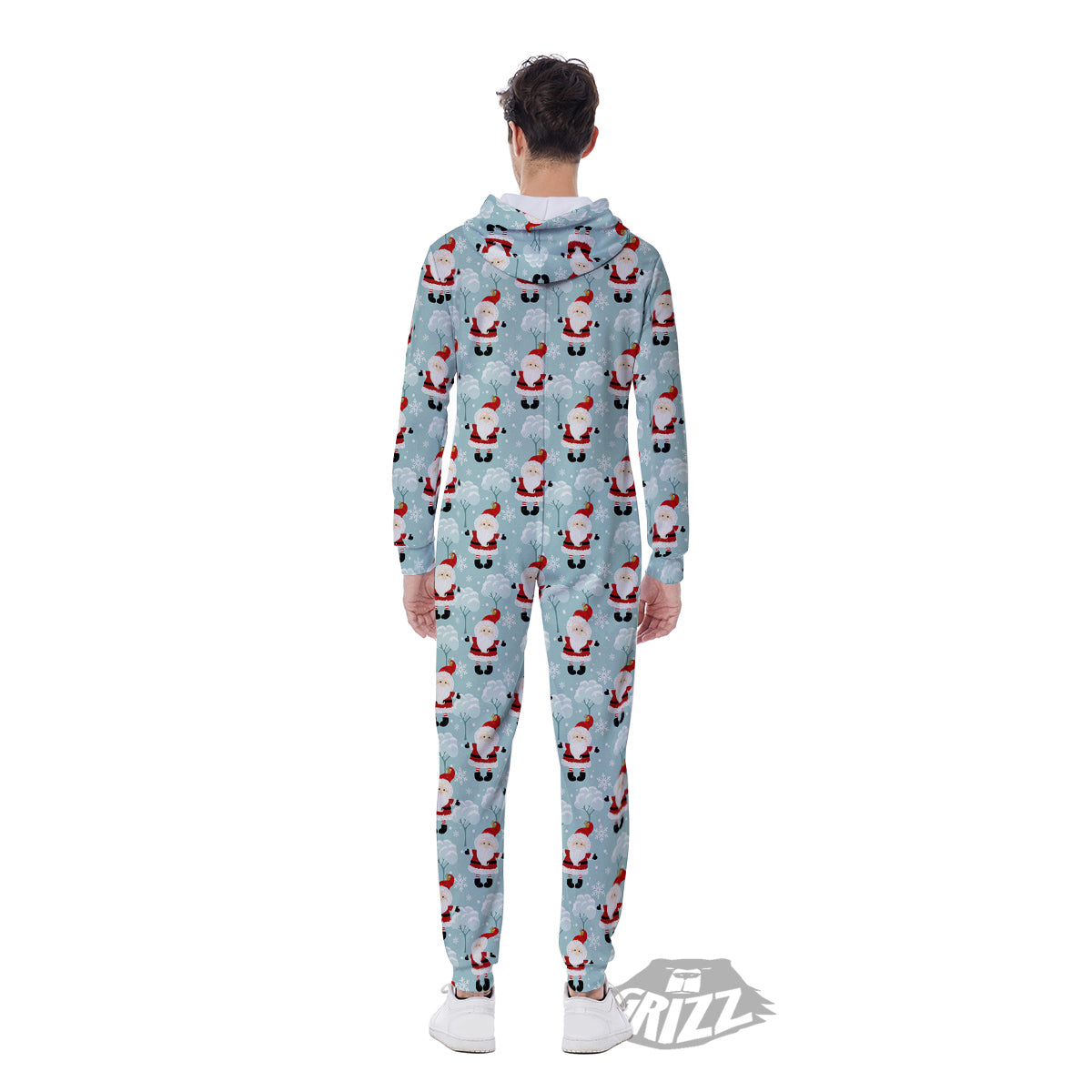 Santa Claus Cute Print Pattern Men's Jumpsuit-grizzshop