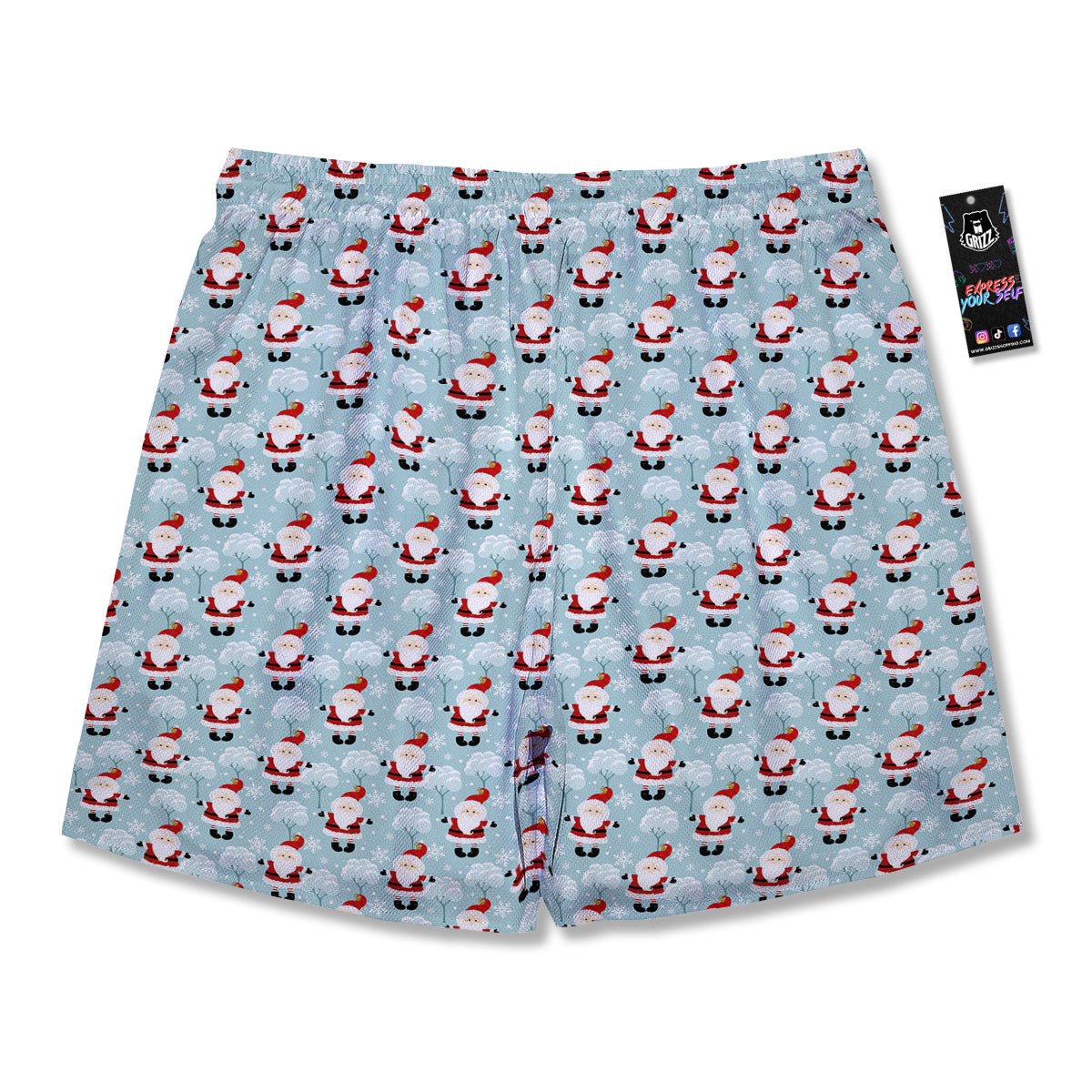 Santa Claus Cute Print Pattern Men's Running Shorts-grizzshop