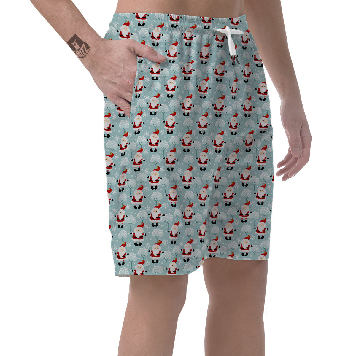 Santa Claus Cute Print Pattern Men's Shorts-grizzshop