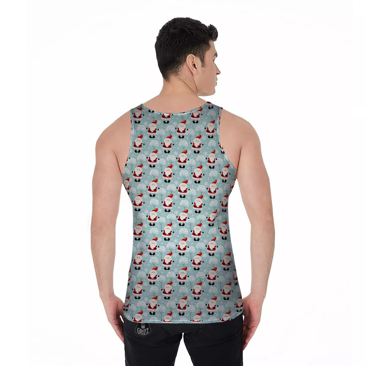 Santa Claus Cute Print Pattern Men's Tank Top-grizzshop
