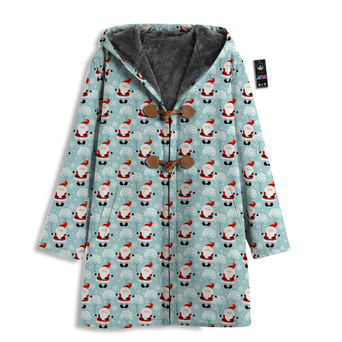 Santa Claus Cute Print Pattern Men's Windbreaker Jacket-grizzshop
