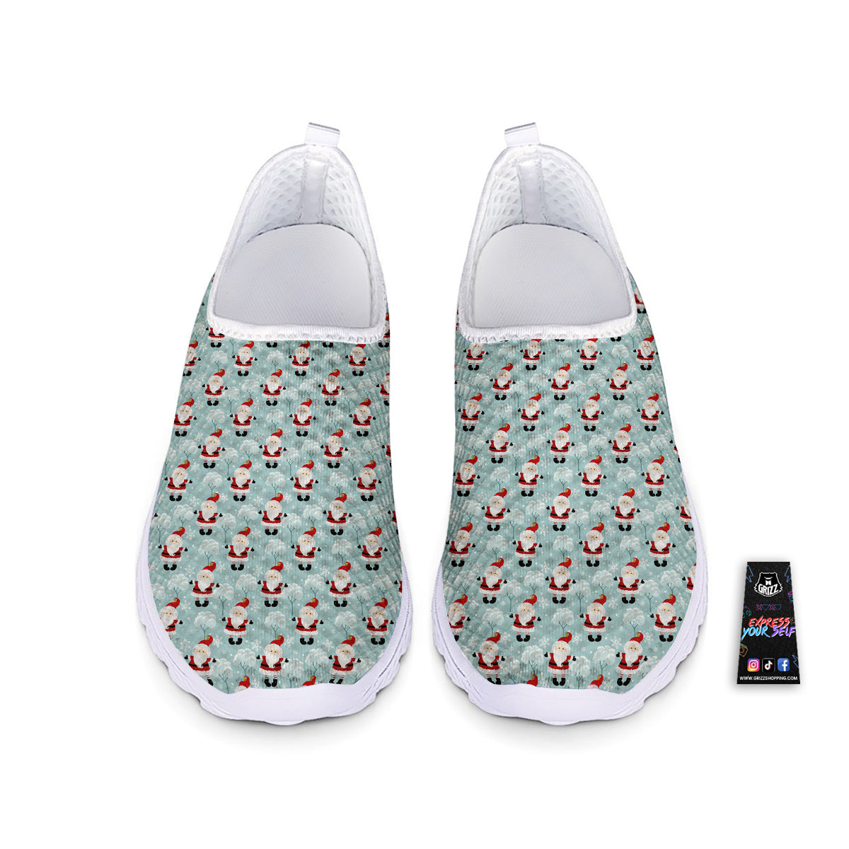 Santa Claus Cute Print Pattern Nurse Shoes-grizzshop