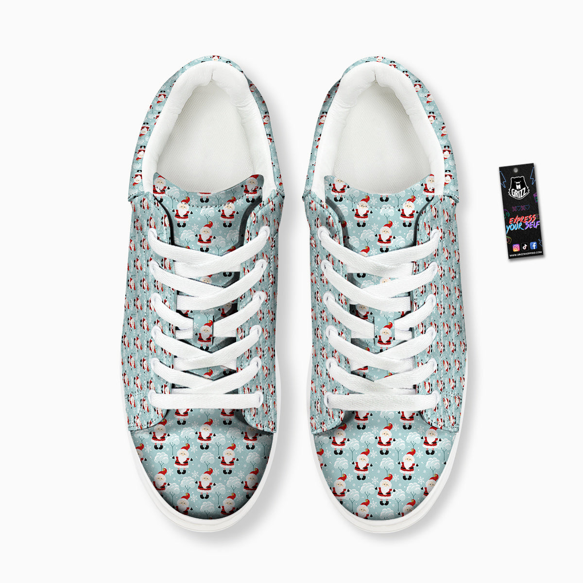 Santa Claus Cute Print Pattern Platform Shoes-grizzshop