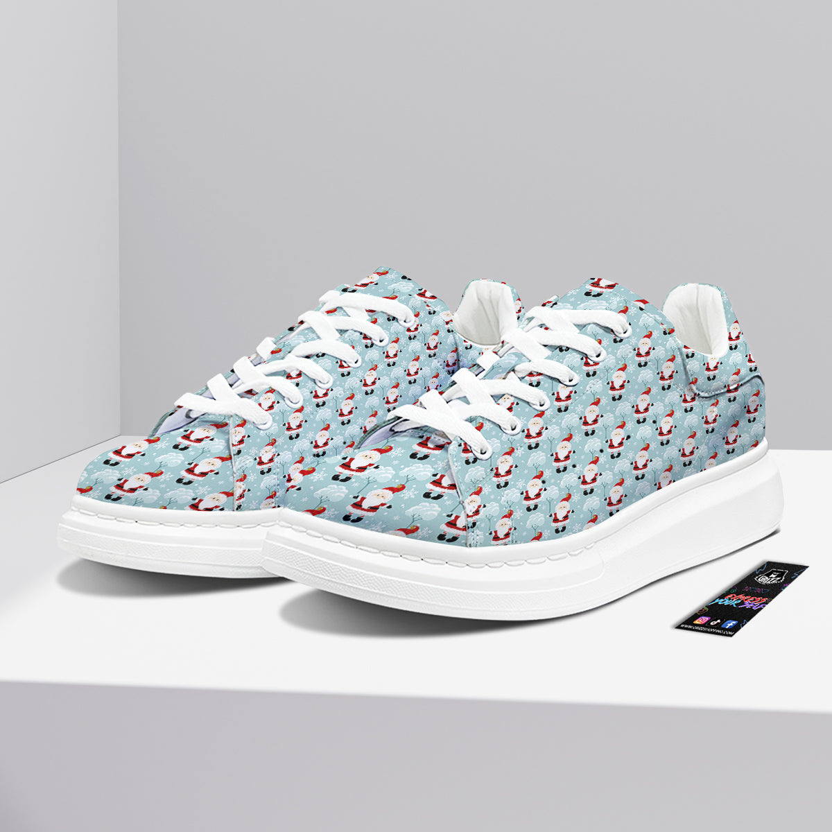 Santa Claus Cute Print Pattern Platform Shoes-grizzshop