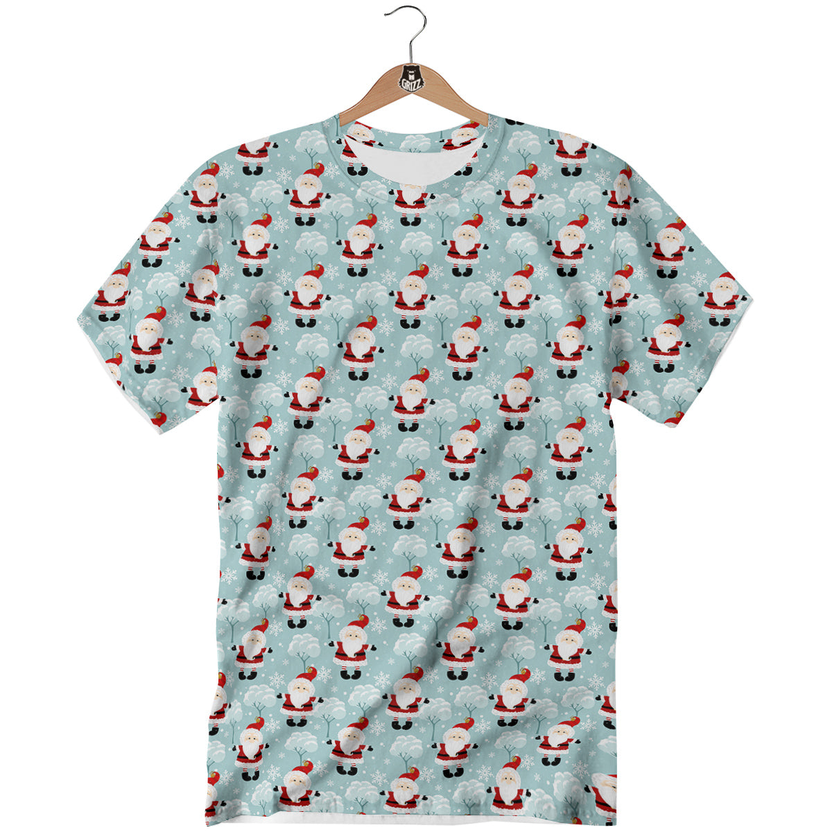 Santa Claus Cute Print Pattern T-Shirt-grizzshop